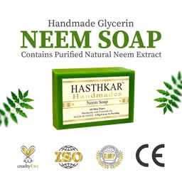 Hasthkar Set of 3 Handmade Neem Soap for All Skin Types - 125 g Each image 2