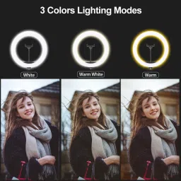 Wrapo Selfie Ring Light with Tripod Stand and Phone Holder, 12 inch Dimmable LED Camera Ring Light with 3 Light Modes For YouTube | Photo-shoot | Video shoot | Live Stream | Makeup & Vlogging Ring Flash image 2
