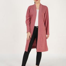 TEEMOODS Women Solid Longline Shrug-16
