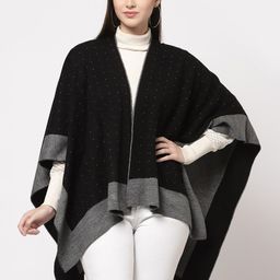 513 Women Black & Grey Printed Longline Monochrome Shrug-51