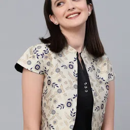 Style Quotient Women Jacquard Crop Ethnic Shrug-image-21