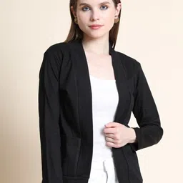 TEEMOODS Women Black Shrug-54