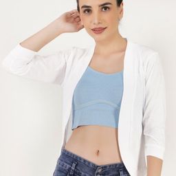 TEEMOODS Women White Shrug-13