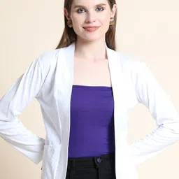 TEEMOODS Women White Shrug-26