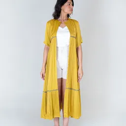 Neora Longline Silk Braided Open Front Shrug-44