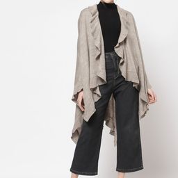 513 Women Camel Brown Longline Shrug-23
