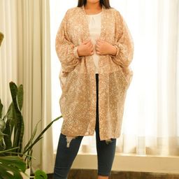 NANGALIA RUCHIRA Plus Size Floral Printed Longline Open Front Shrug-5