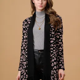 Gipsy Shawl Lapel Longline Acrylic Shrug-44
