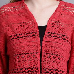 Rute Self Design Cotton Open Front Shrug image 5