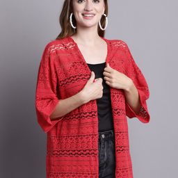 Rute Self Design Cotton Open Front Shrug image 2