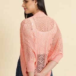 SHOWOFF Self Design Wool Open Front Shrug image 4