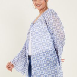 CURVE BY KASSUALLY Floral Printed Tie-Up Shrug image 4