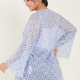 CURVE BY KASSUALLY Floral Printed Tie-Up Shrug image 5