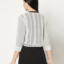 Espresso Sheer Lace Button Shrug image 5