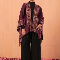 INDYA Geometric Printed Knitted Kaftan Shrug image 2