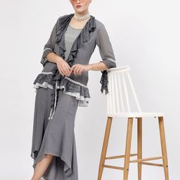 LELA Self Design Ruffles Shrug image 4