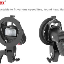 Simpex S2 Bracket Speedlite Flash Bracket Bowens Mount for Round Head Camera Flash S2 Bracket Rotating Flash Bracket image 5