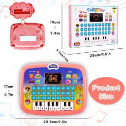 flowinzza Musical Educational Learning Laptop with LED Game Toy Notebook Computer for Kids image 4