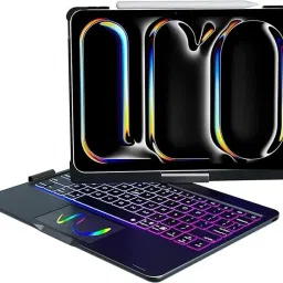 Proelite 360 Rotatable TouchPad keyboard case for iPad Pro 13 2024 with Backlit Bluetooth Standard Tablet Keyboard Compatible with Desktop, Laptop, Mac-7