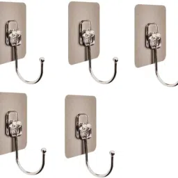 5PCS Large Adhesive Hooks Wall Hooks,Rustproof,Waterproof for Heavy Duty Hanging Steel Coat Pack of 5 Hangers ForCoat-picture-25