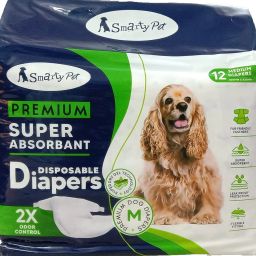 Smarty Pet Disposable Pet Diapers for Medium Breed Dogs & Puppies (Size - Medium, 300mm x 430mm, Pack of 12 Pcs) Disposable Dog Diapers-picture-11