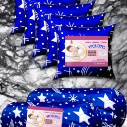 5 Cushion And 2 Polyester Fibre Abstract Bolster Pack of 7-3