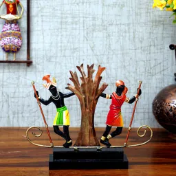 craft tree Handpainted Tribal Avila Couple Metallic Showpiece-picture-14