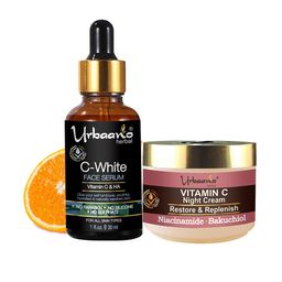 Urbaano Herbal Vitamin C Night Cream & 10% Vitamin C Ultra Face Serum-22