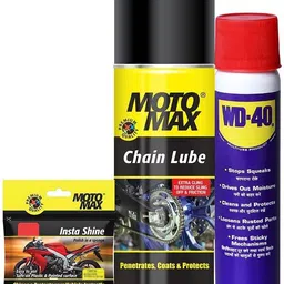 pidilite Motomax Bike care kit - , Instashine polish in sponge- chainpack 4U, Multipurpose lubricant spray 64g, chain lube spray 100ml Combo-picture-16