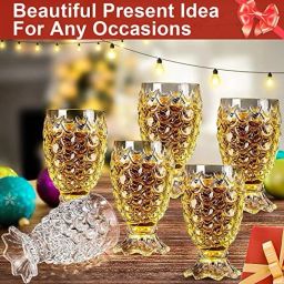 (Pack of 6) G-SS01 Crysat Clear New Design Pineapple Shape Glass Set of 6 (220ML) Glass Set Water/Juice Glass-image-45
