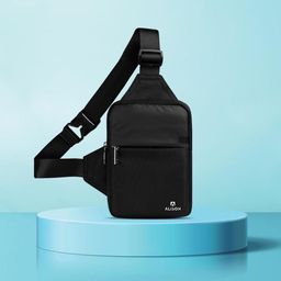 alison Black Men Shoulder Bag Sling Bag Crossbody Waterproof Trendy Cell Phone Chest Bag for Travel Work Gym-picture-3