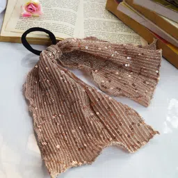 Soho Boho Studio Peach-Coloured Scarf Scrunchie-41