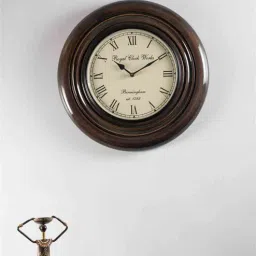 vedas Leya Brown MDF Wall Clock-picture-9