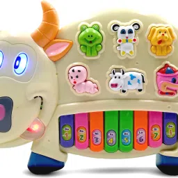 Funny Cow Musical Piano Keyboard with 3 Modes Animal Sounds, Flashing Lights & Wonderful Music Toy Game for Kids Children-15
