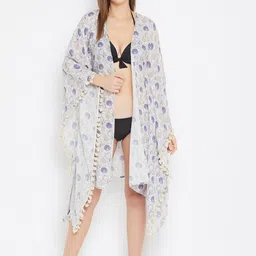 The Kaftan Company Women Floral Printed Resort Kaftan Shrug-image-86