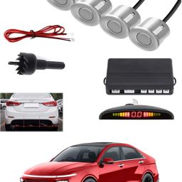4Silver Parking Sensor With LED Display Increased Safety For Car-296 Universal 4 Silver Reverse Parking Sensor With LED Display For Cars-296 Parking Sensor-image-73