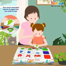 todfod All in One Early Learning Velcro Binder Book For Kids to Learn Alphabet, Numbers image 4