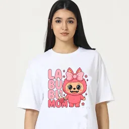 Women Printed Round Neck Polyester White T-Shirt-image-37