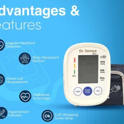 Dr. Sanaya RBP01 Fully Automatic Digital Blood Pressure Monitor – Precise Readings, C-Type USB Port, Adjustable Cuff (22-36 cm), Ideal for Home and Clinical Use Bp Monitor image 3