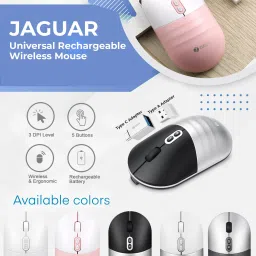 Zoook Jaguar / Rechargeable / 3 Adj. DPI / AutoShut / with Type C Converter Wireless Optical Mouse image 2