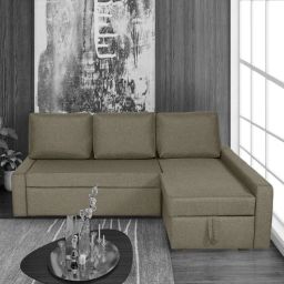 woodsworth from pepperfry Flumph Fabric Pull-Out Sofa Cum Bed in Sandy Brown Colour with Storage-picture-1