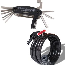 Combo Pack of Bicycle Number Lock & 15-In-1 Cycle Repair Tool Cycling Kit-8