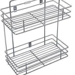 Fruits/Vegetables Kitchen Rack Multipurpose Storage Shelf/Triple Layer Stainless Steel Spice Rack Kitchen, Bathroom, Wall Mount Stainless Steel 2 Layer Kitchen Shelf Rack Stand, Spice Container Fruits/Vegetables Kitchen Rack (Steel) Steel-image-60