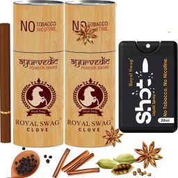 Herbal Cigarettes (Tobacco/Nicotine Free) Clove Flavour 10 Sticks With 20ML Shot Smoking Cessations-image-31
