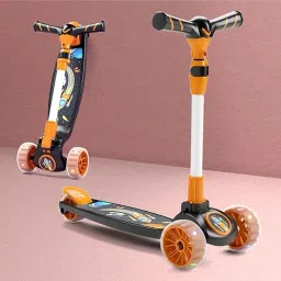 Go Rider Kick Scooter for Kids LED Light 3 Wheel Foldable Scooter Kids Scooter-image-60