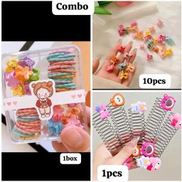 Bbaby girl hair accessories hair clips claw clips zigzag hair comb rubber bands Hair Accessory Set-7