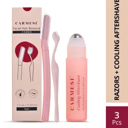 Face Shaving Kit - 1 Face Razor, 1 Eyebrow Razor, 1 Cooling Aftershave Roll On, Women-image-50
