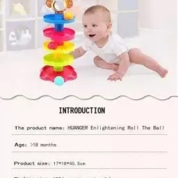 amtiq 5 Layer Ball Drop and roll Swirling Tower for Baby and Toddler Toys image 5