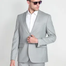 Men Tailored Fit Solid Two Piece Suit Solid Suit-image-17