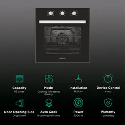 elica EPBI 865 MMF 65L Built-in Microwave Oven with Default Temperature (Black) image 3